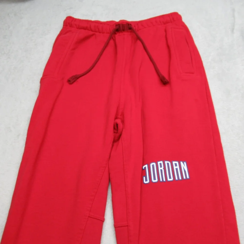 Jordan Pants Mens Small Red Essentials Fleece‎ Jogger Heavyweight Tapered 28X27